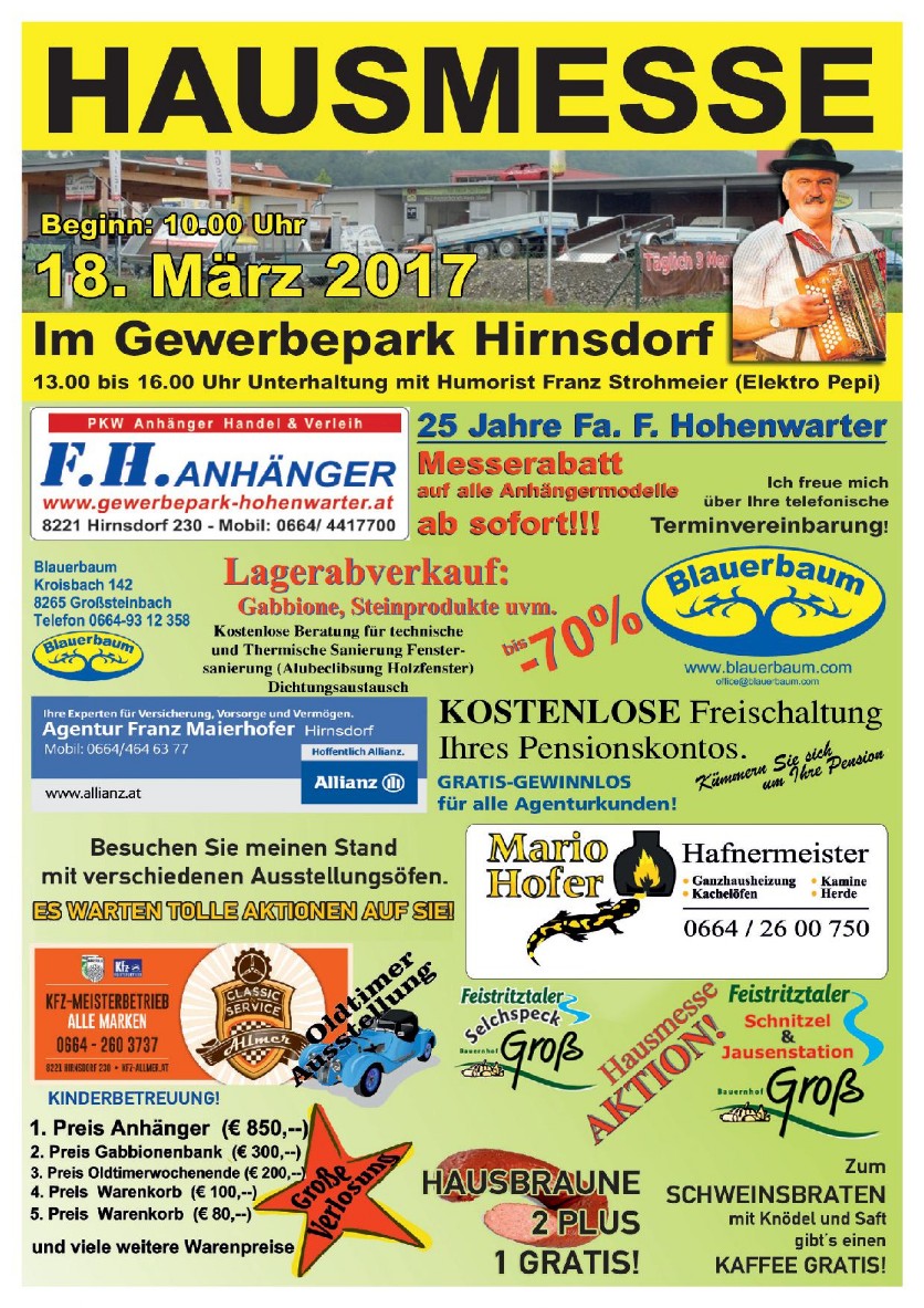 Hausmesse Gewerbepark Hirnsdorf
